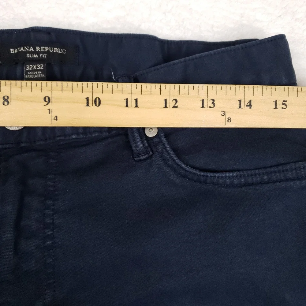 Banana Republic Slim Fit Pants Mens 32x32 Blue Flyweight Stretch Chino Casual